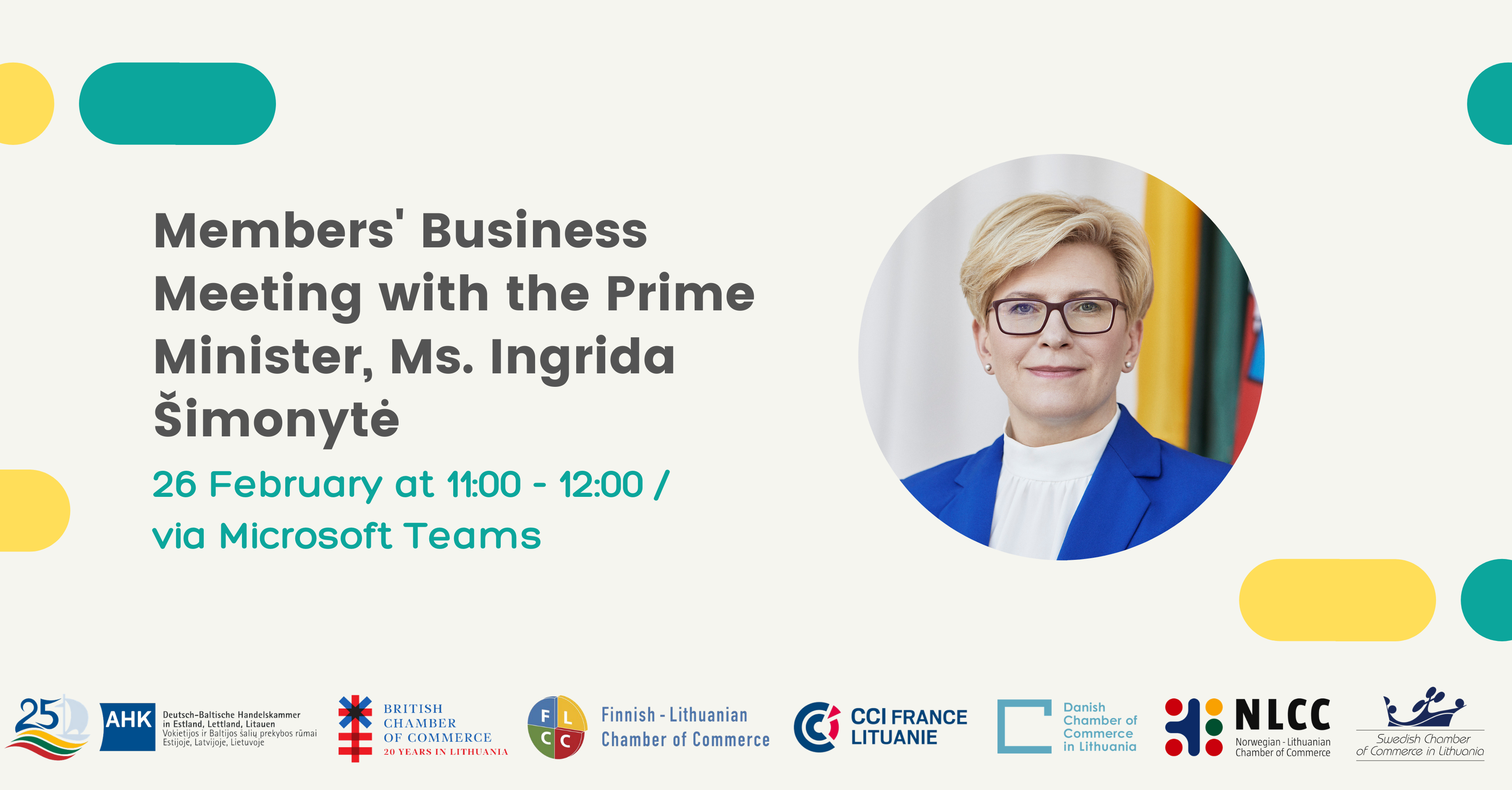 Members’ Business Meeting With the Prime Minister Ms. Ingrida Šimonytė