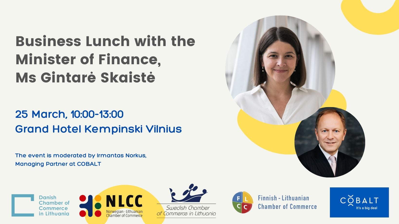 Business Lunch with the Minister of Finance Ms. Gintarė Skaistė