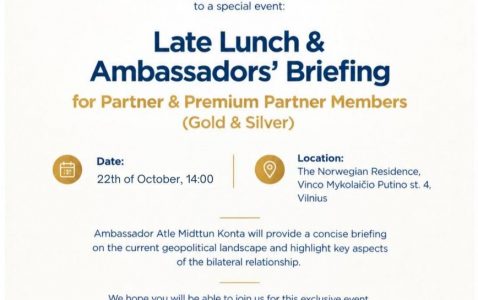Late Lunch & Ambassadors’ Briefing for Gold & Silver Members  | October 22